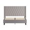 Merrick Lane Chenoa Upholstered Platform Bed with Button Tufted Headboard